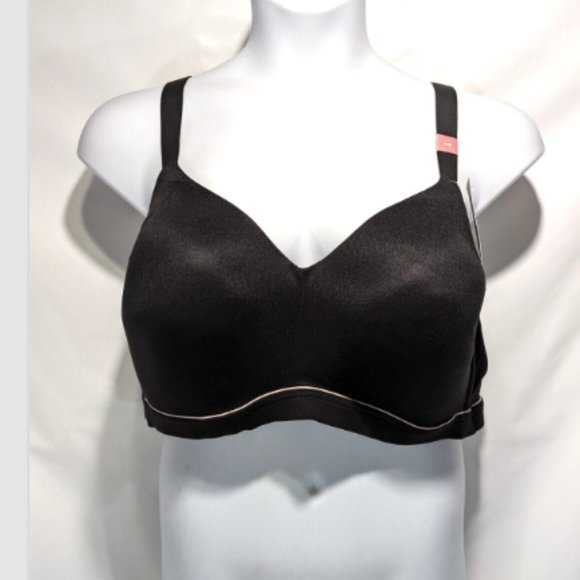 NWOT Lane Bryant Cacique Padded Pull On Lounge Bra Black Plus Size 50D - Picture 1 of 3